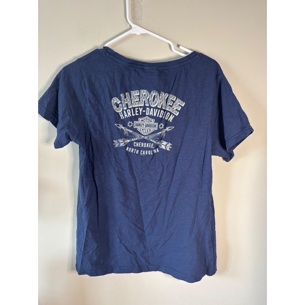 Harley-Davidson Free Spirit Cherokee NC Graphic Tee Blue XL - Picture 4 of 7